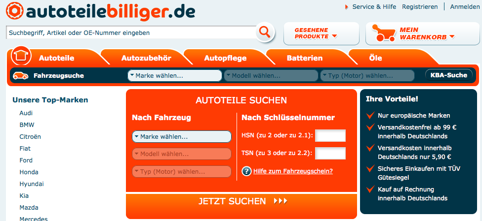 www.autoteilebilliger.de  - Autoteile günstig kaufen